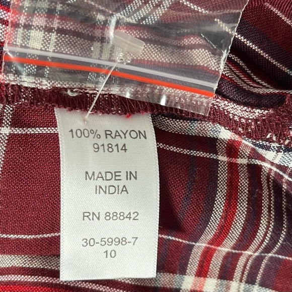 Ellos burgundy plaid print tunic size 10 New With Tags - Picture 7 of 7